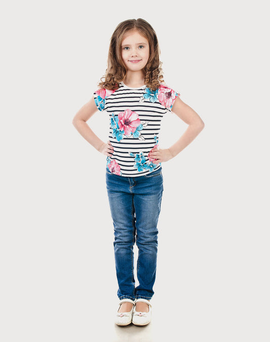 Sleeveless Flower Printed Tshirt